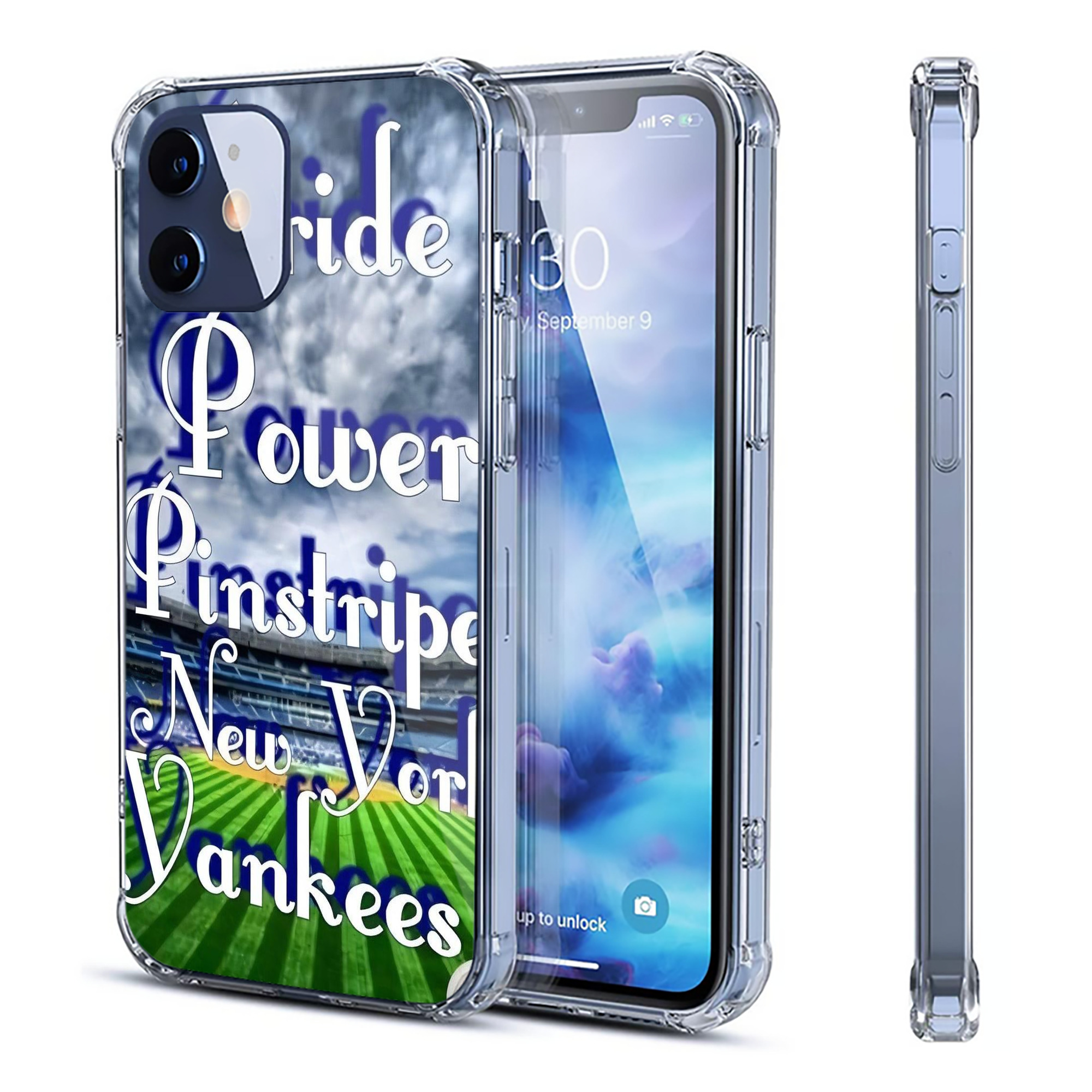 New York Yankees 309 Clear IPhone 12 Case – Soft TPU With UV Print – Enhanced Drop Protection, Precise Fit, Anti-Fingerprint, Customizable Design, Scratch-Resistant, Yellow-Resistant